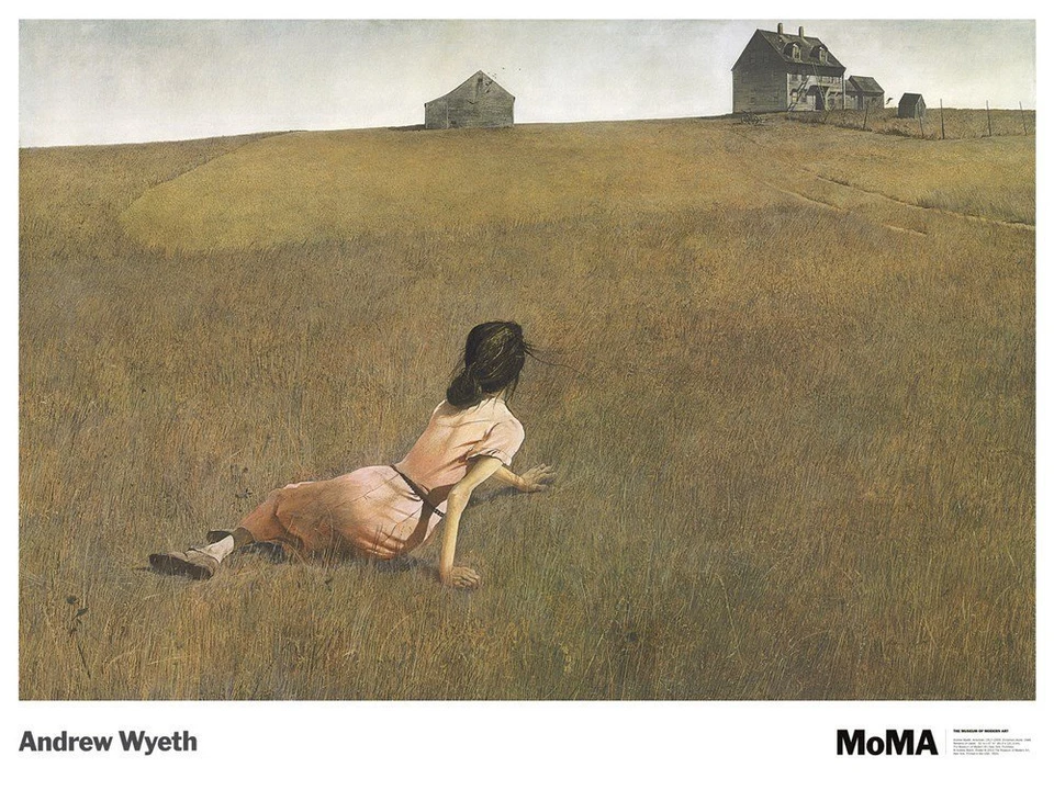 Christina's World by Andrew Wyeth Art Print MOMA Poster Girl in Field 27x36