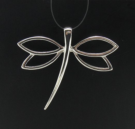 Handmade Sterling Silver Solid Pendant Dragonfly Hallmarked 925 NewPE000540