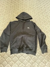 Stussy Embroidered Logo Hoodie Black Size L