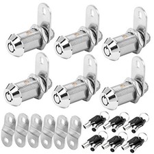 Cam Lock RV Storage Locks Keyed Alike, 1-1/8" Fits on 7/8" Max 1-1/8 Inch 6Pack