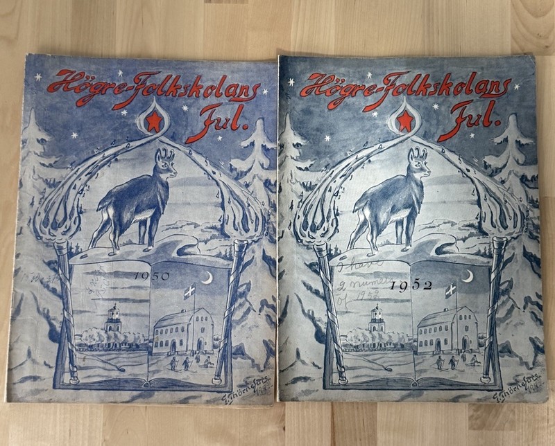 Lot of 2 Högre Folkskolans Jul 1952 Swedish Annual. Collectible or crafts