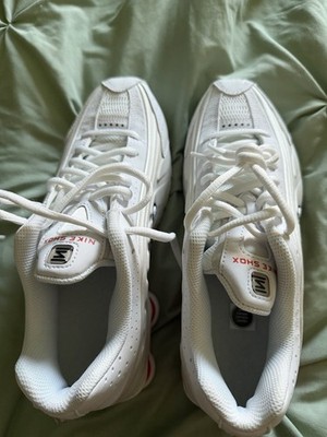 Nike Shox R4 CW2626-102 White Red Black Unisex Kids Sneakers Size 6Y