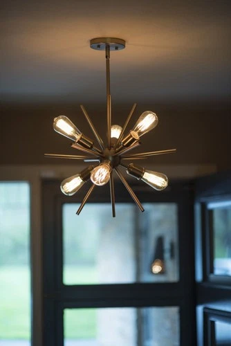 Estelle 6-Light Pendant in Mid-Century Modern and Sputnik Style 19.5 Inches Tall - Picture 5 of 12