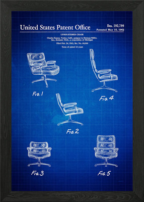 Eames Uphostered Chair Framed Wall Art Poster Canvas Print Picture