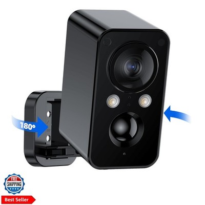 Security Cameras Wireless Outdoor Battery: 180° Horizontal Camera for Home Se...