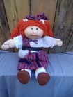 1984 VTG Cabbage Patch Kid Doll Red Pigtails, Green Eyes in Scottish Outfit