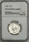 1963 Proof Washington Quarter NGC PF 67 Ultra Cameo, PR67DCAM