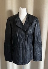 Samoon by Gerry Weber echt LEDER Jacke Lederjacke schwarz Größe 42/44