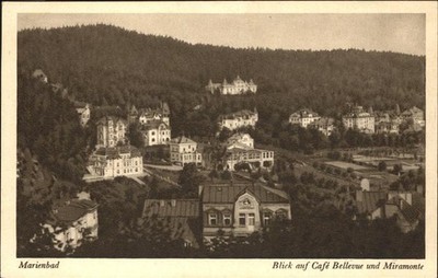 Mariánské Lázně Czech Republic Bohemia View of Cafe Restaurant Bellevue Hote