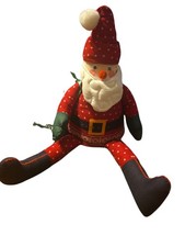 Shelf Sitting SANTA Plush Holiday Decor with Weighted Bottom, 12 inches sitting