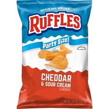 Ruffles Cheddar  Sour Cream Potato Snack Chips,Party Size, 12.5 oz Bag