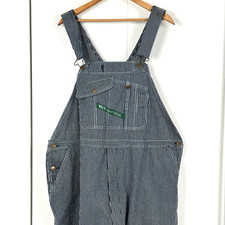 Key Imperial Mens Hickory Stripe Bib Overalls 50x32 Railroad Denim Workwear Big