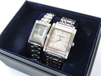 Echte BURBERRY und PAUL SMITH Silber Edelstahl Armbanduhr 2er Set #62170
