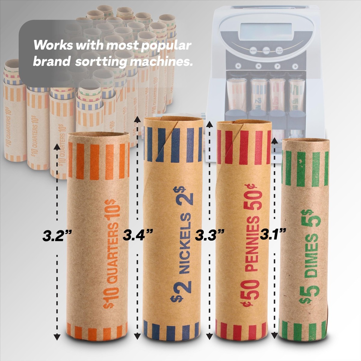 Universal Coin Wrappers Coin Wrappers For All Coins Nested Dime Coin Wrappers Pre-Crimped Box ...