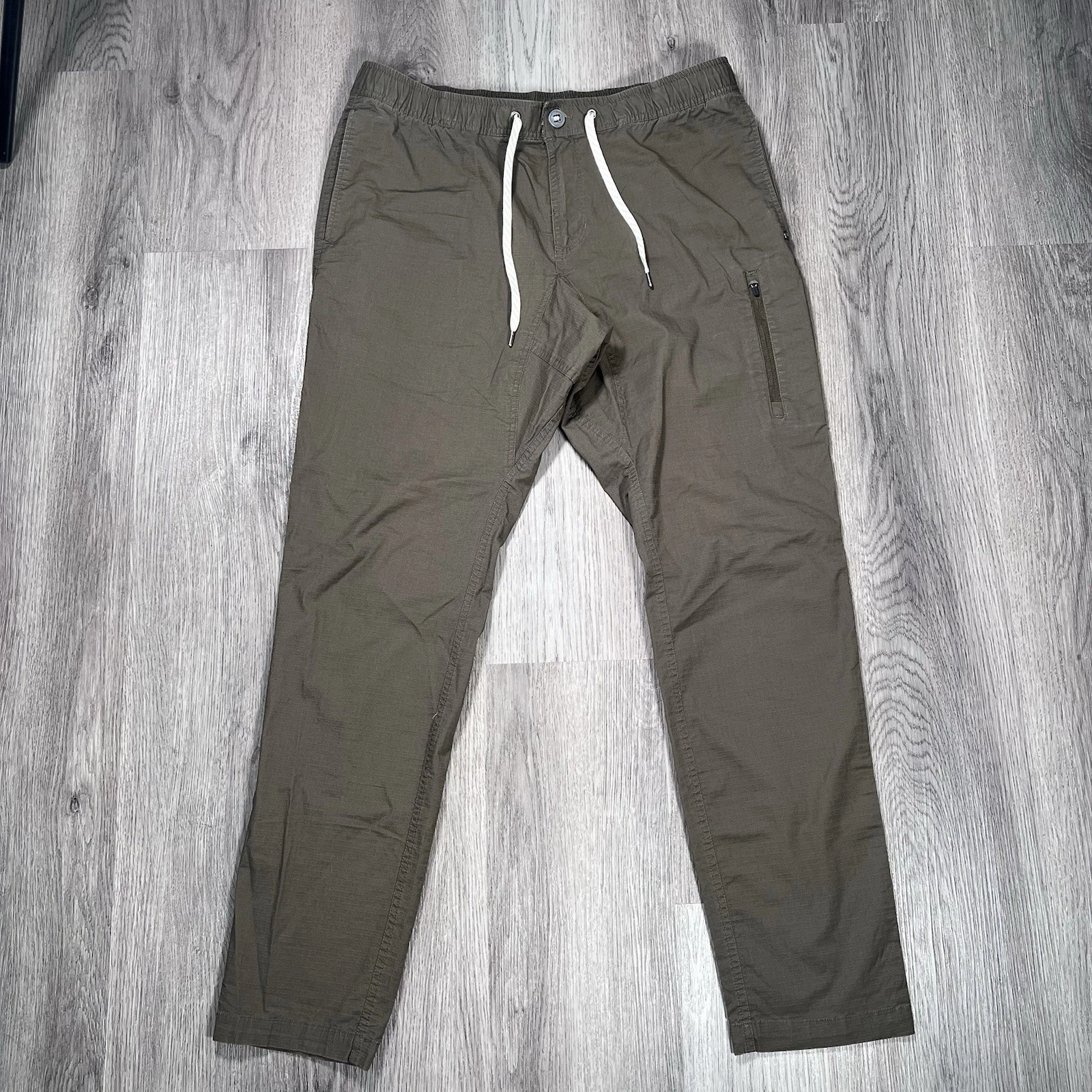 Vuori Ripstop Climber Pant Mens XL Green Stretch V412 Drawstring Elastic Waist
