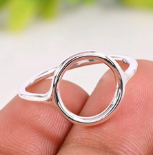 925 Sterling Silver, Solid Silver, Unisex, Dainty Open Circle Ring