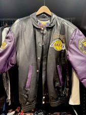 Jeff Hamilton Los Angeles Lakers NBA Finals 2001 Champions Leather Jacket XL