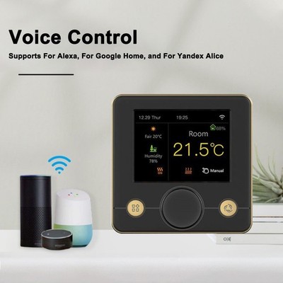 Smartes Thermostat mit einfachem Navigationsmenü für Hausheizung und Sprachbef