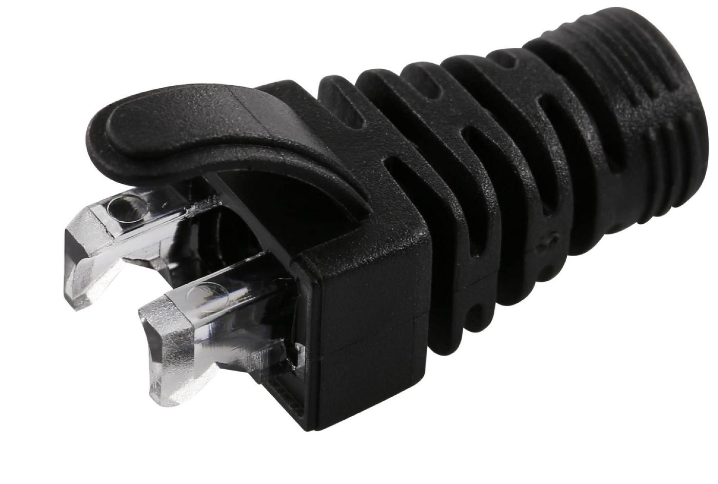 MicroConnect CONB65S Strain Relief Boot – Cat5e/Cat6/Cat6A, 6.5mm, Black, 100pcs