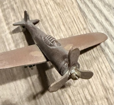 Solid Brass Airplane Model Propeller Aircraft Vintage
