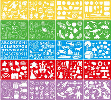 20 Pcs Drawing Stencils Set for Kids,Large Plastic Stencil Kit 300 Patterns Dra