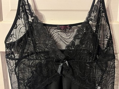 Black Lace Mini Dress Vintage Coquette Babydoll Grunge Fashion