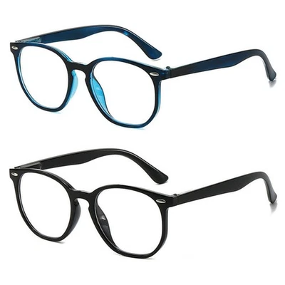 HONEY JOE Vintage Lesebrille Mit Blaulichtschutz Federbügel Grosse Ovale Form Unisex