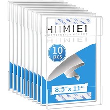HIIMIEI 10-Pack Clear Acrylic 8.5x11 Wall Mount Sign Holder Portrait Plexiglass