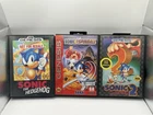 Sonic the Hedgehog 1, 2 & Spinball Bundle (Sega Genesis) Tested - Authentic