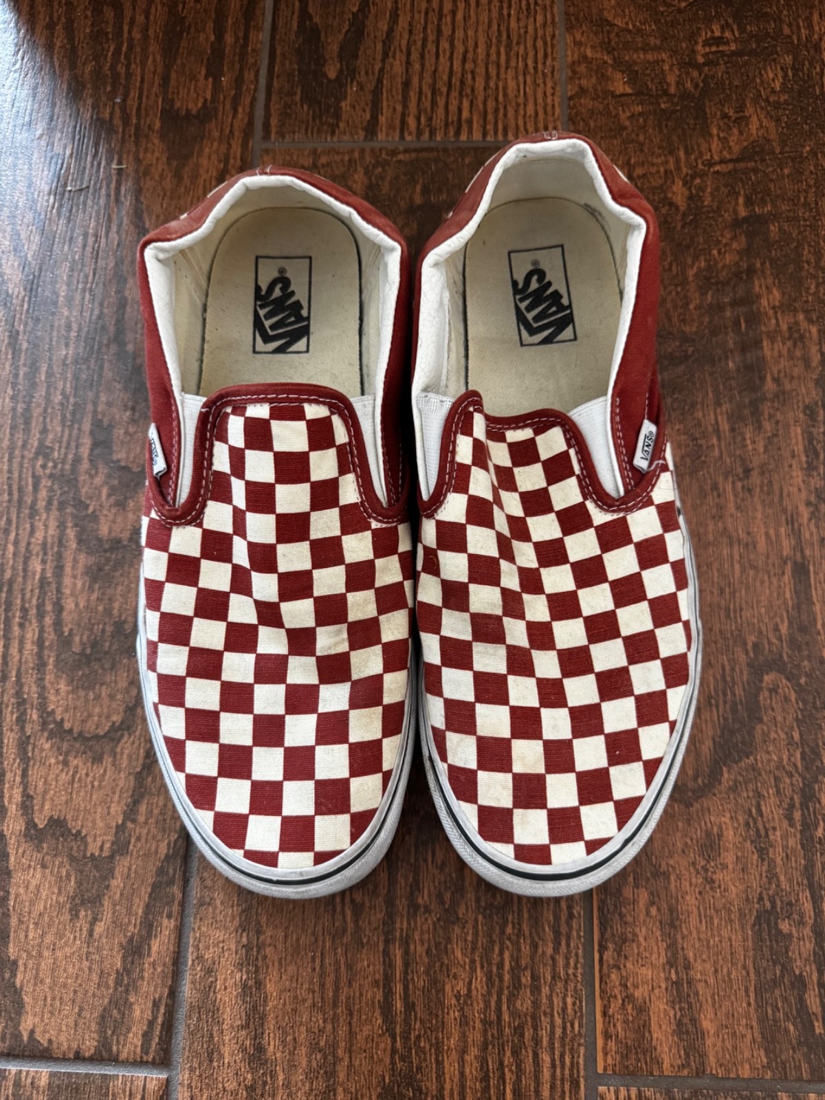 Men's Brown Checkerboard Slip-On Van's