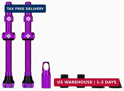 Muc-Off Tubeless Valves V2 - 44mm Purple | 4X 7075 Aircraft-Grade Aluminium Pres