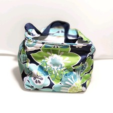 Thirty-One Retired Fabulous Floral Tote Bag Organizer Blue Green Name "Peyton"