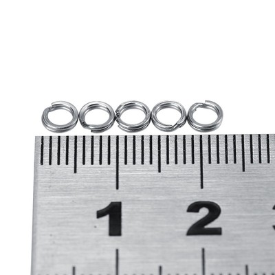 (4 ) 100pcs Angeln Edelstahl Double Circle Split Ring Lure Tackle Connector FK