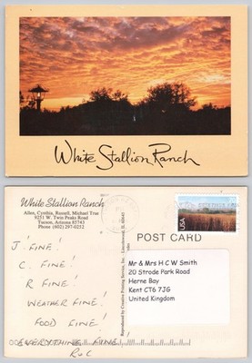 c42680 #2 White Stallion Ranch Tucson Arizona USA  postcard 2003 stamp