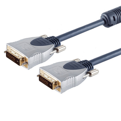 2m DVI-D Kabel Stecker auf Stecker 24+1 Dual Link DVI Stecker vergoldet Metall