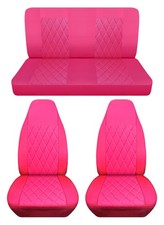 Fits 1968 To 1976 Vw Beetle Front And Rear Car Seat Covers With Diamond Stitch