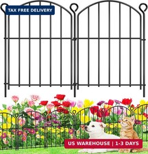 Decorative Garden Fence 17in H x10ft L , Arched Rustproof Metal No Dig Fence