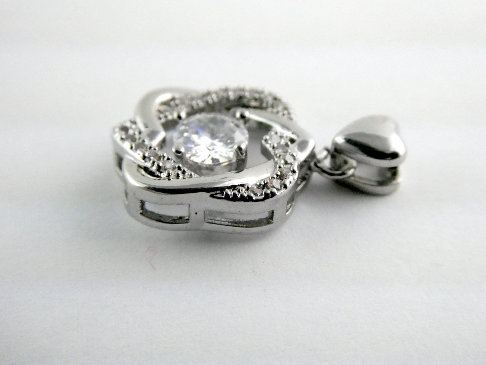 Sterling Silver Interlocking Hearts Crystal Studd… - image 8