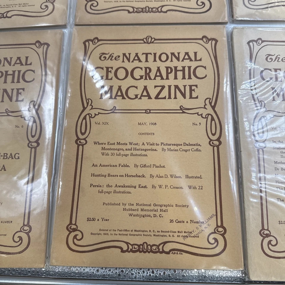 NATIONAL GEOGRAPHIC 1908 Lot Of  9 Of The 12 Months. Missing #2feb/#3mar/#4april - Image 3 of 4