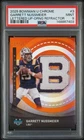 2025 Bowman Chrome University Football Orange Refractor Garrett Nussmeier #LU-3 PSA 9