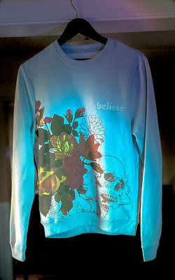 Blind Rooster Men Graphic Floral Crew Neck Sweatshirt BabyBlue/Blue BRAND