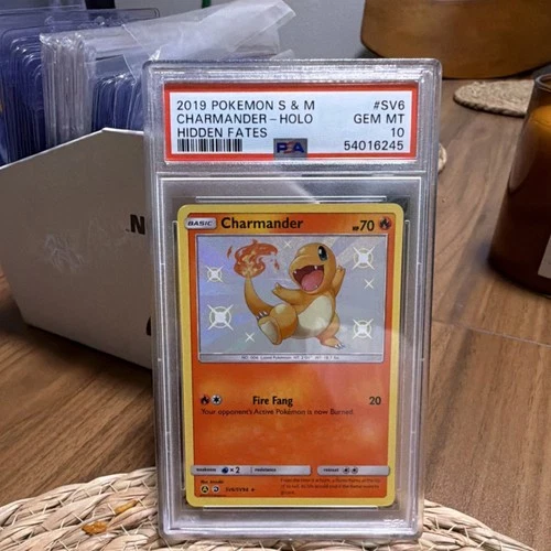 Pokémon Charmander SV6/SV94 Shiny Holo Rare Hidden Fates PSA 10 2019 English