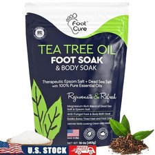 Tea Tree Oil Foot Soak Epsom Salt Bath Relaxation Cracked Feet  Calluses New