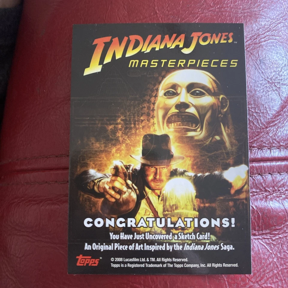 Indiana Jones Heritage Topps 2008 Sketch Card 1/1 Artist Jason Hughes - Image 2 of 2