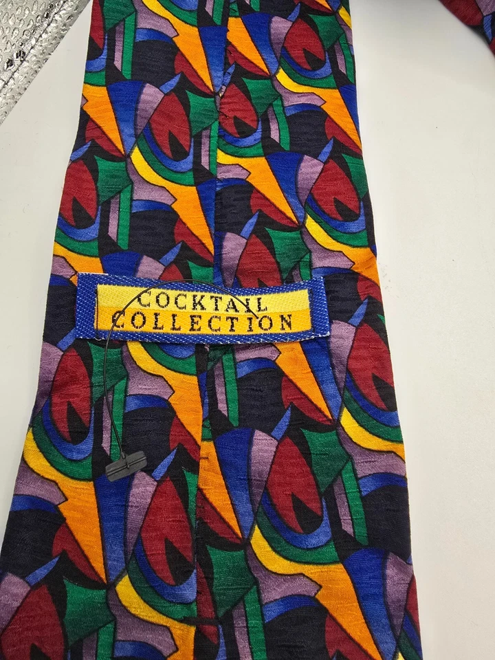Cocktail Collection Martini Men's Tie 100% Silk Red, Blue, Purple, Yellow-orange - Image 2 of 4