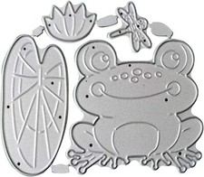 Frog Die Cut for Card Making, Lotus Leaf Metal Cutting Dies Congratulations D...