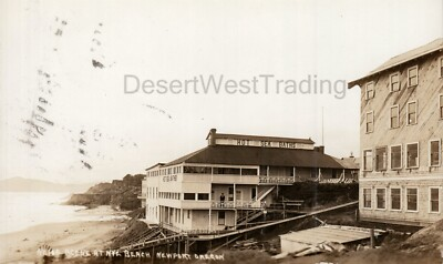 #ad RPPC Postcard Nye Beach Oregon Hot Sea Baths Ocean Coast c.1904 Pmk $29.00