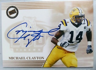 Michael Clayton Rookie Autograph Hard Sign 2004 Press Pass LSU Tampa Bucs