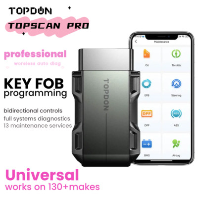 2024new! TOPDON TopScan PRO+ Wireless Key Progra-ming Immobiliz-er Diagnostic