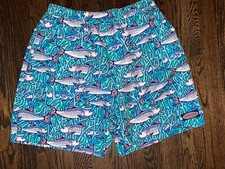 Men s Vineyard Vines Tropical Fish Swim Trunks Bathing Suit Adult Medium EUC